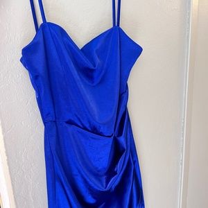 Blue spaghetti strap dress